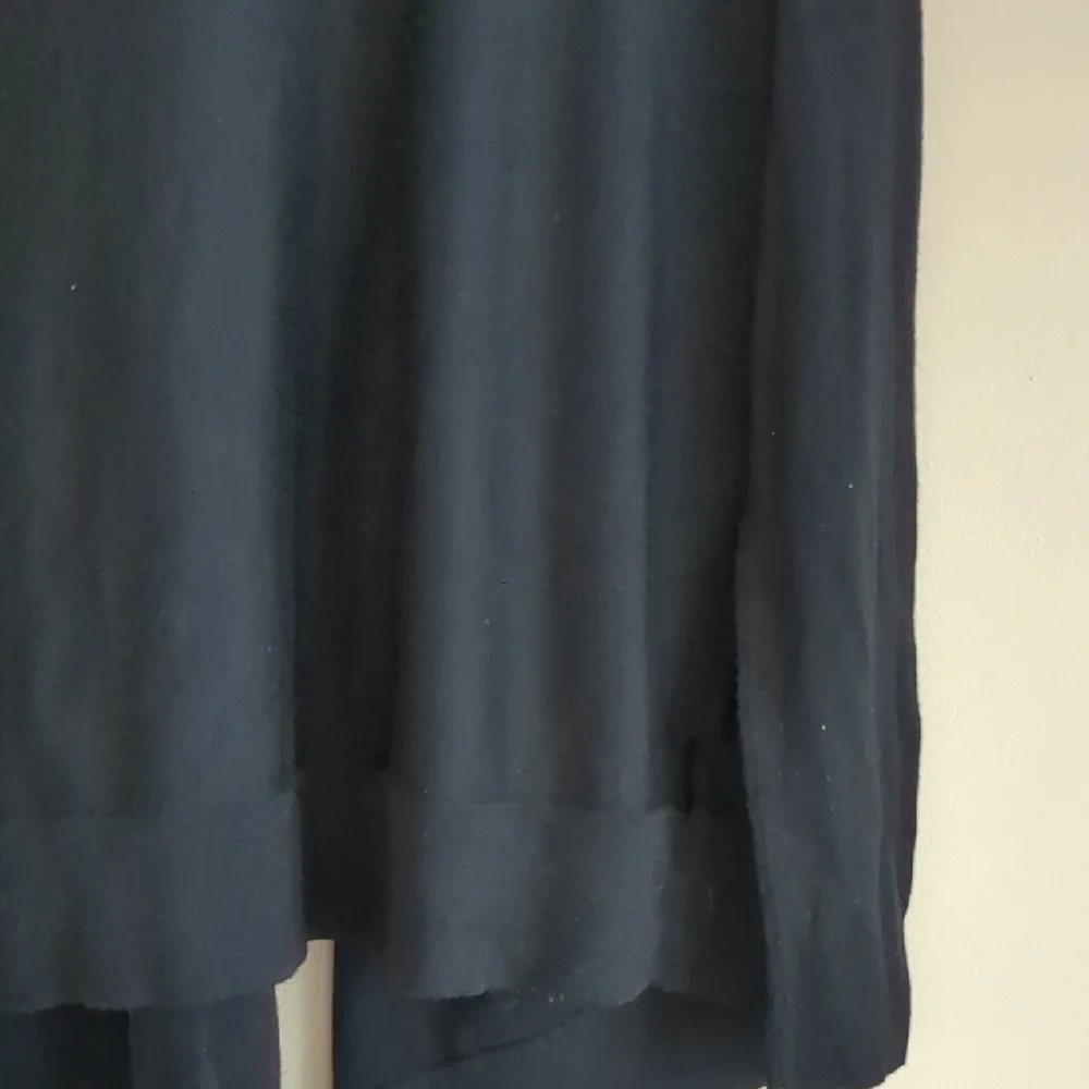 Large Ann Taylor Loft Women's Solid Black Open Front Cardigan Goth Office - Picture 10 of 11